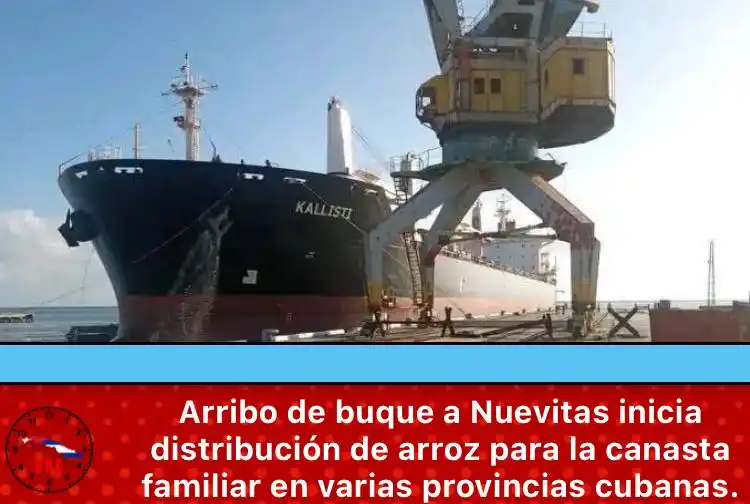 Image from Última Hora Cuba🇨🇺: 🔴🇨🇺Arribo de buque a Nuevitas inicia distribución de arroz para la ...