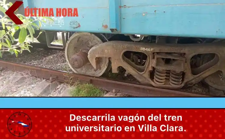 Image from Última Hora Cuba🇨🇺: 🔴🇨🇺Descarrila vagón del tren universitario en Villa Clara. 🚂Un va...