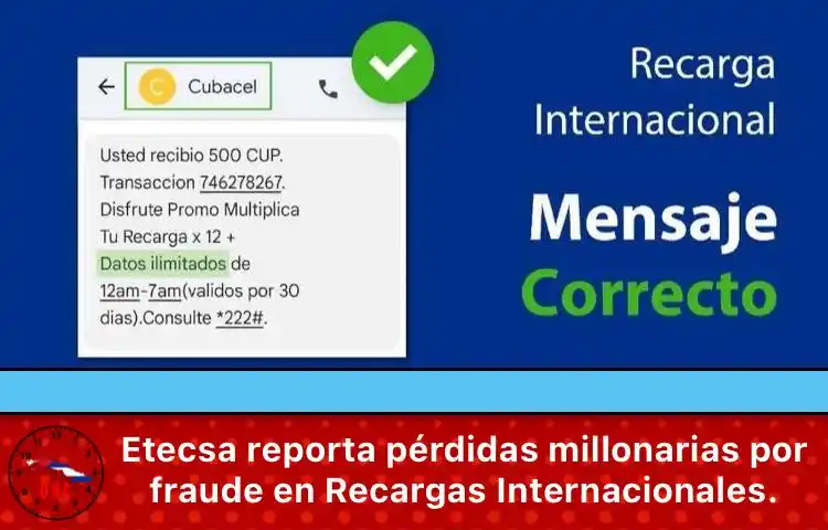 Image from Última Hora Cuba🇨🇺: 🔴🇨🇺Etecsa reporta pérdidas millonarias por fraude en Recargas Inter...