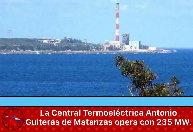 Image from Última Hora Cuba🇨🇺: 🔴🇨🇺La Central Termoeléctrica Antonio Guiteras de Matanzas opera con...