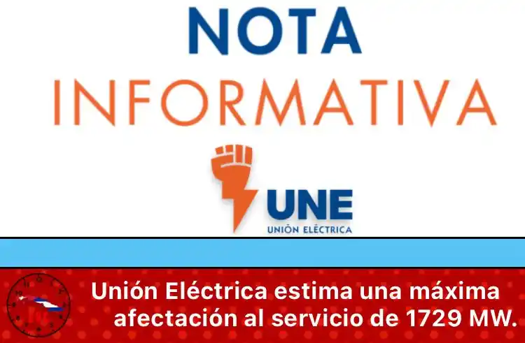 Image from Última Hora Cuba🇨🇺: 🔋🇨🇺Situación Electroenergética para hoy:  🪫Máxima Afectación ayer:...