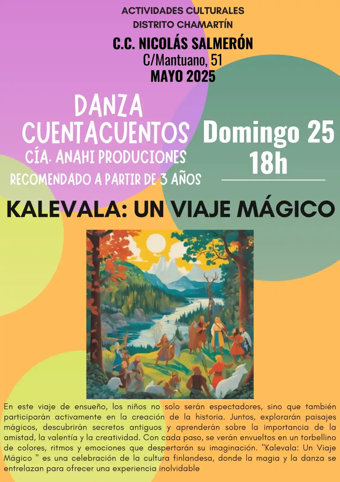Image from CanalChamartín: *🧚‍♀️ Danza Cuentacuentos: Kalevala – Un Viaje Mágico*. 🎭 Cía. Anahí...