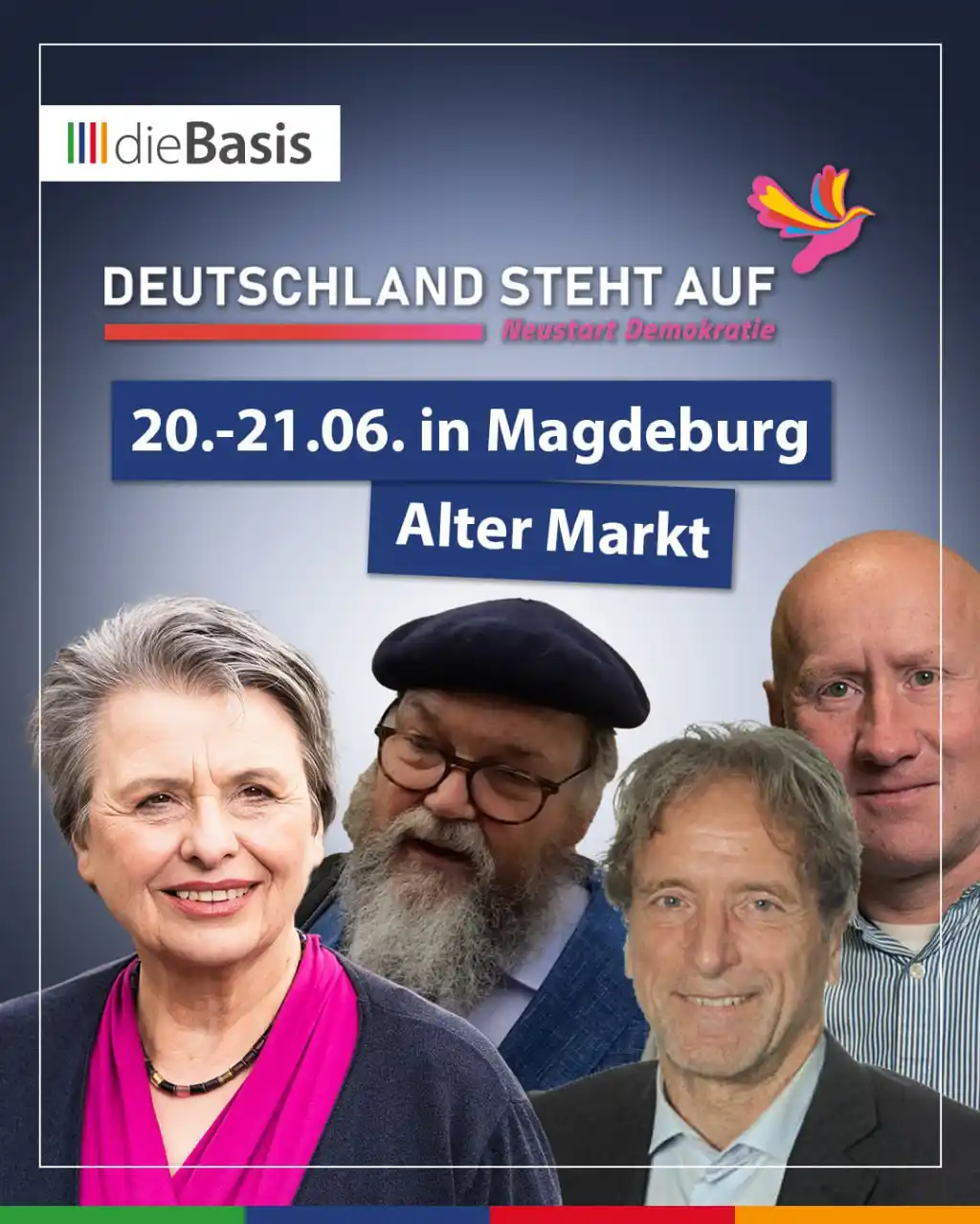 Image from dieBasis NRW: 🕊 *“Deutschland steht auf”, 20.-21. Juni 2025 in Magdeburg*  Auch wir...