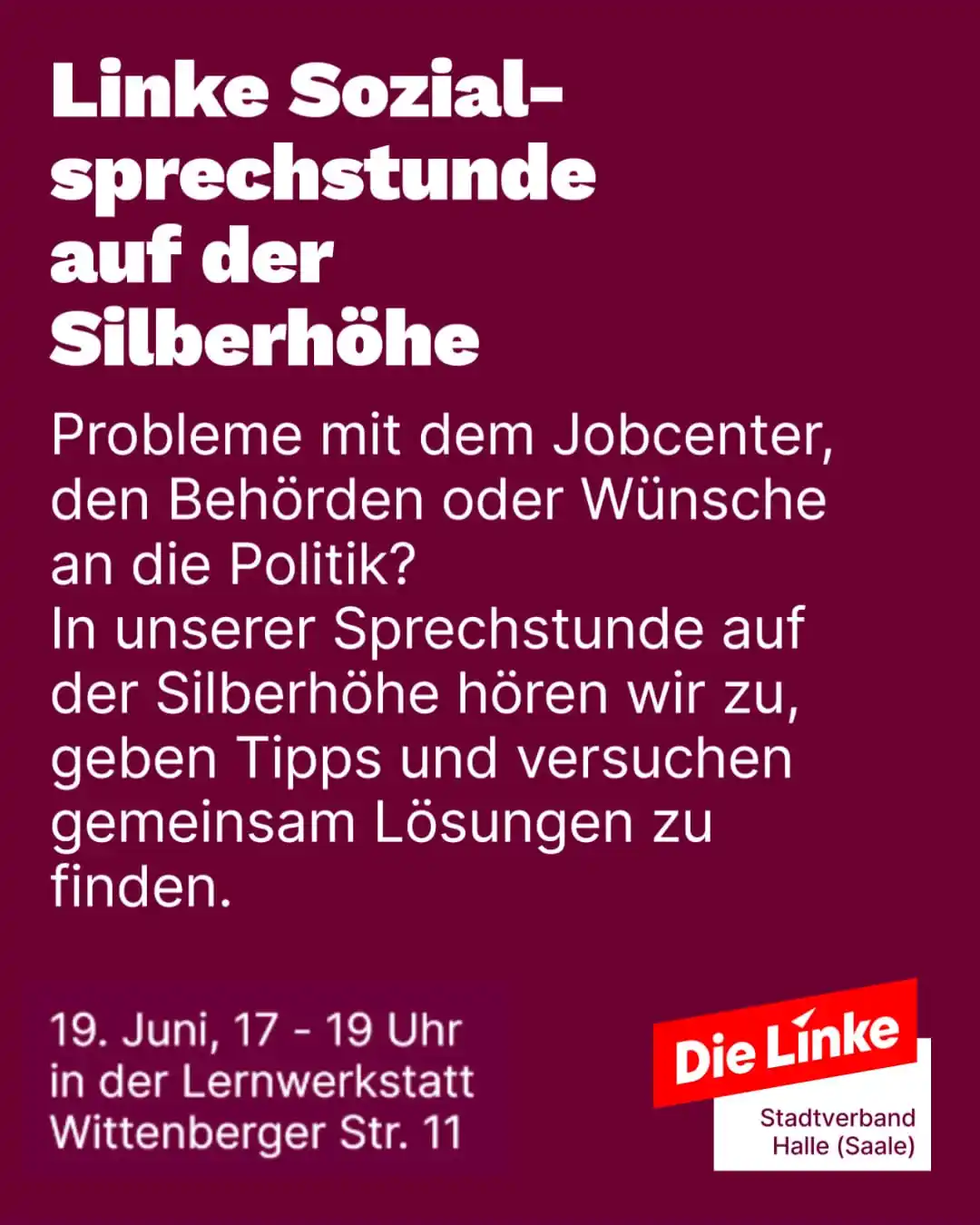 Image from Die Linke Halle (Saale): *Die Linke x Silberhöhe!* 🥰 Egal mit welchem Anliegen: wir bei Die L...