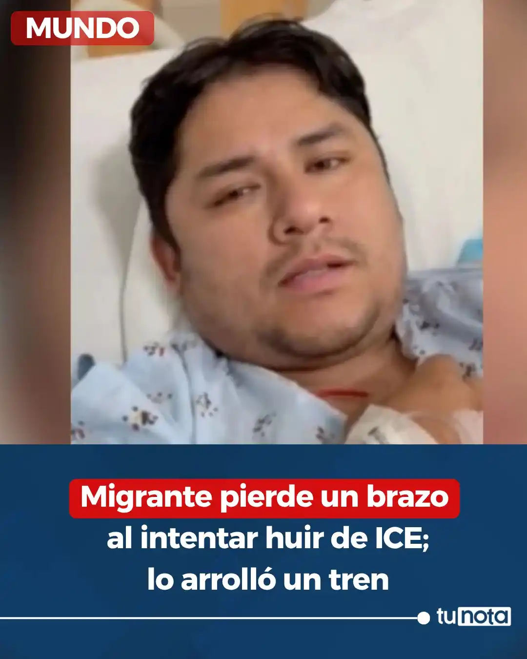 Image from tunota: 💔¡El costo de huir! Hombre fue arrollado por un tren y perdió un braz...
