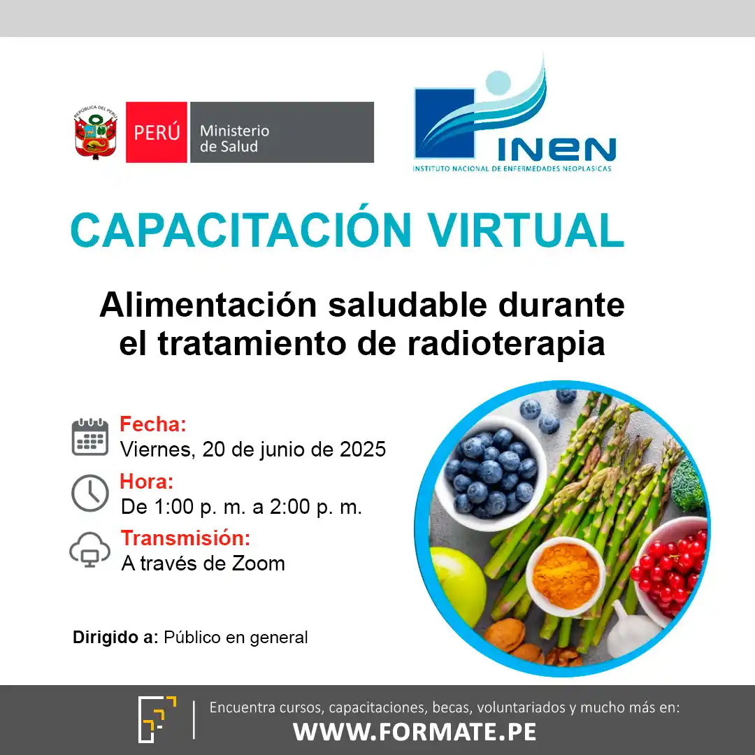 Image from Convocatorias Enfermería: Empleos - Prácticas - Capacitaciones: 📢El INEN ofrece Capacitación virtual sobre “Alimentación saludable du...