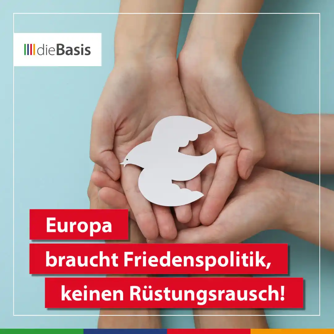 Image from dieBasis NRW: 🕊 *Europa braucht Friedenspolitik, keinen Rüstungsrausch!* 💰 *Fünf ...