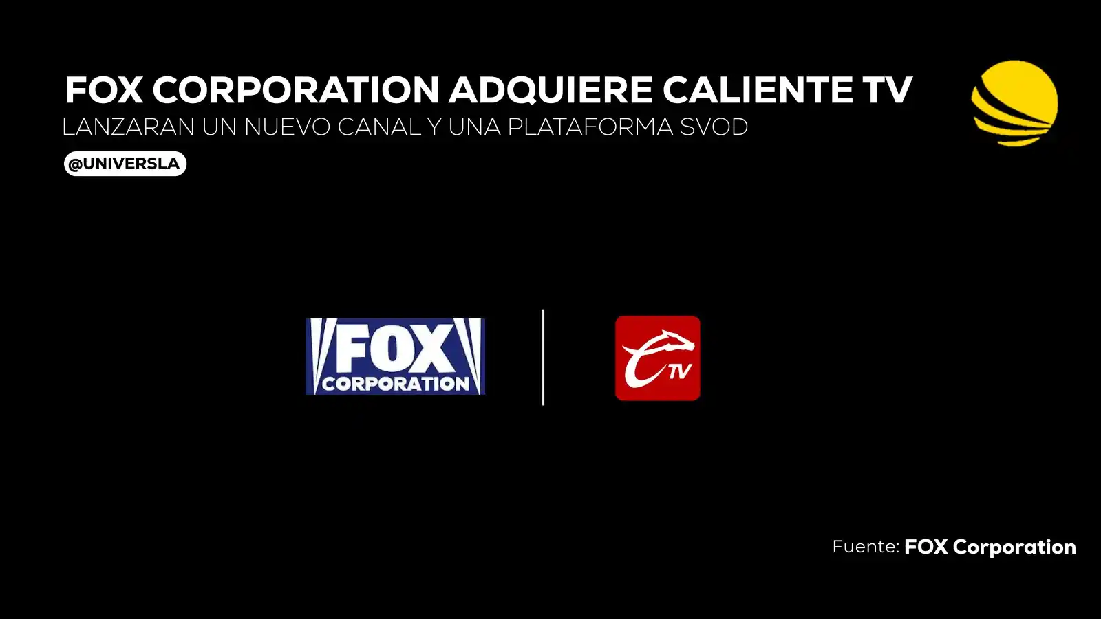 Image from FEEDUNIVERS : FOX Corporation adquiere Caliente TV 😱 Será responsable de dicha seña...