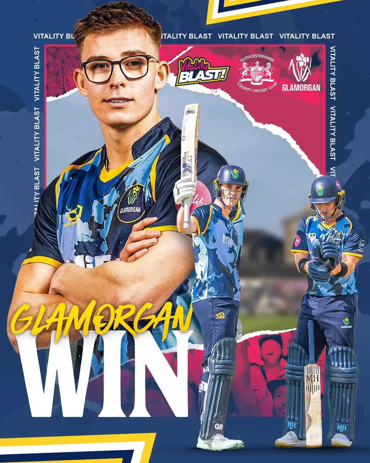 Image from Glamorgan Cricket: GLAMORGAN WIN THE SEVERNSIDE DERBY BY 40 RUNS!!!!!   What a performanc...