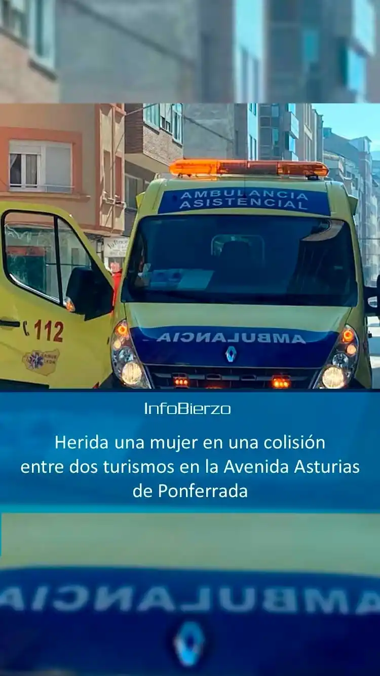 Image from InfoBierzo: Herida una mujer en una colisión entre dos turismos en la Avenida Astu...
