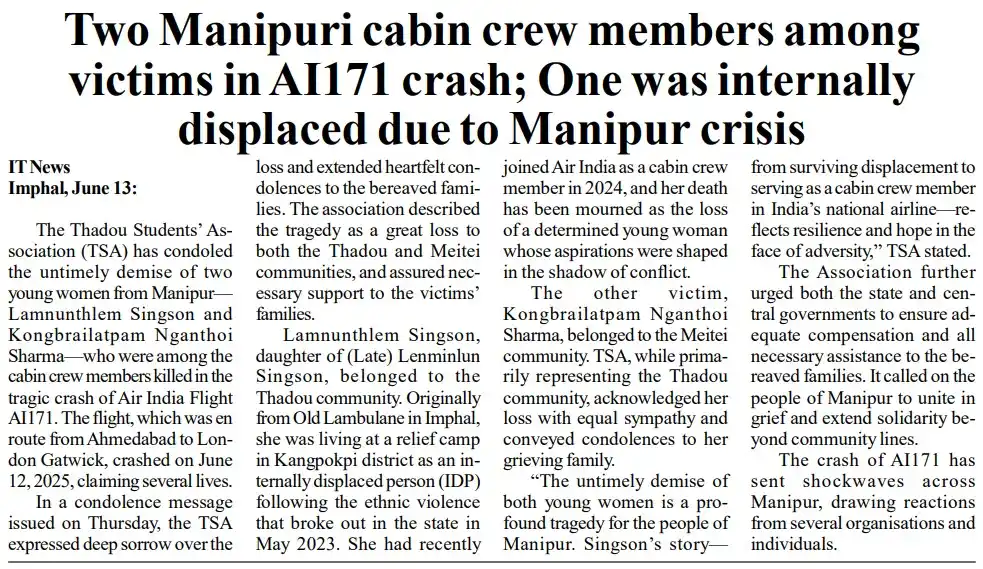 Image from THADOU NAM: https://www.imphaltimes.com/news/two-manipuri-cabin-crew-members-among...