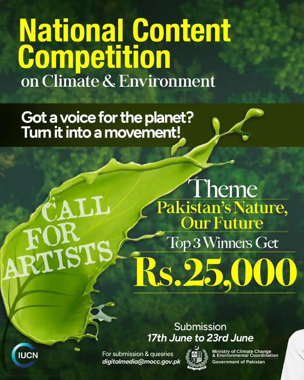 Image from Ministry Of Climate Change, GoP 🇵🇰: 🎥 MoCC invites content creators to the National Content Competition o...