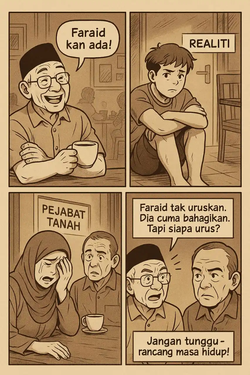 Image from Nota Kewangan Islam: Persepsi vs Realiti Harta & Pusaka   Persepsi 2: FARAID KAN ADA.  "Far...