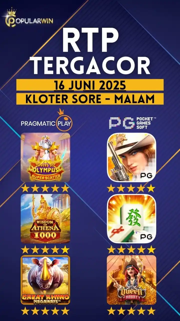 Image from POPULARWIN OFFICIAL: 🎰POLA GAME GACOR SESI 2🎰 🗓16 Juni 2025 🗓 ⏱️JAM GACOR 17:00 - 22:00...