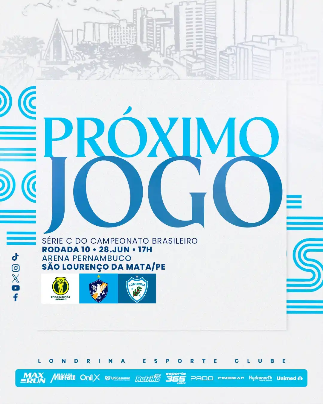 Image from Londrina EC | Oficial: 🦈🔜 PRÓXIMO JOGO! O Tubarão visita o Retrô FC, na Arena Pernambuco, e...