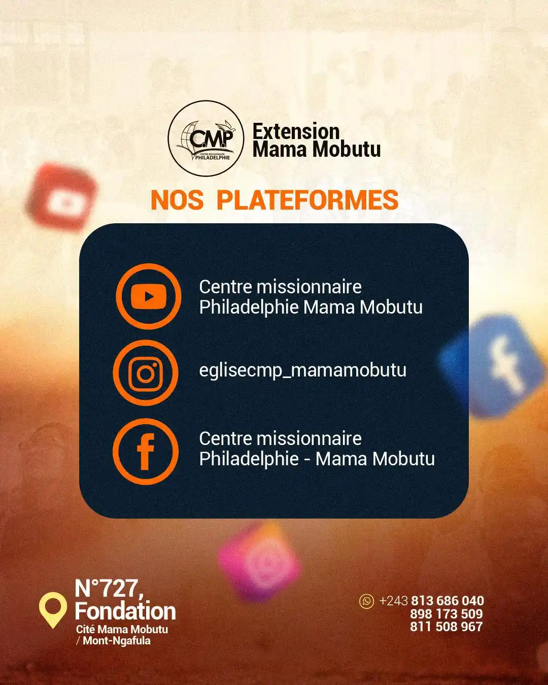 Image from Centre Missionnaire Philadelphie: 📱 Retrouvez-nous sur toutes nos plateformes ! Restez connectés avec l...
