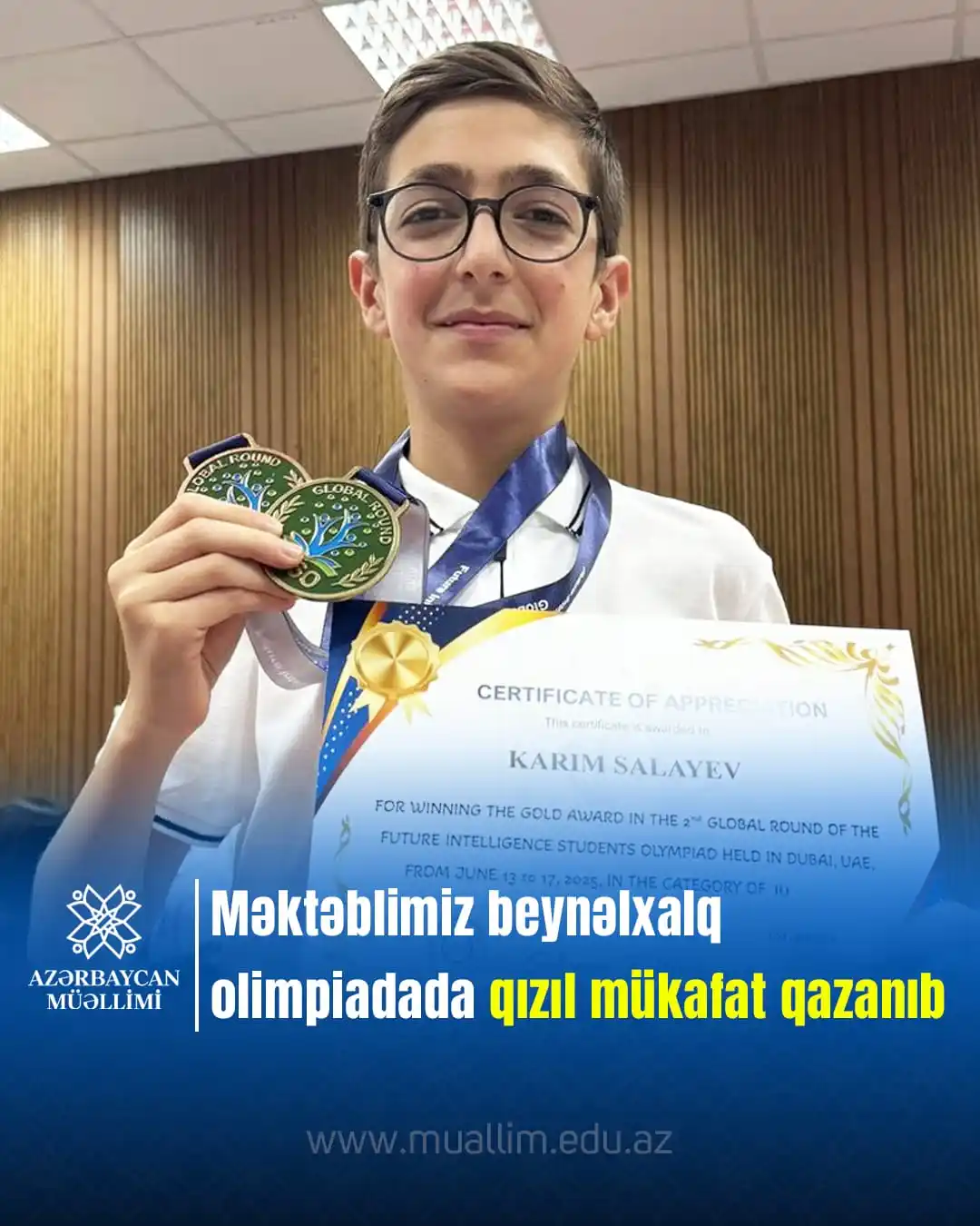 Image from Elm və təhsil media: S.Bəhlulzadə adına Xarici Dillər Təmayüllü Gimnaziyanın şagirdi beynəl...