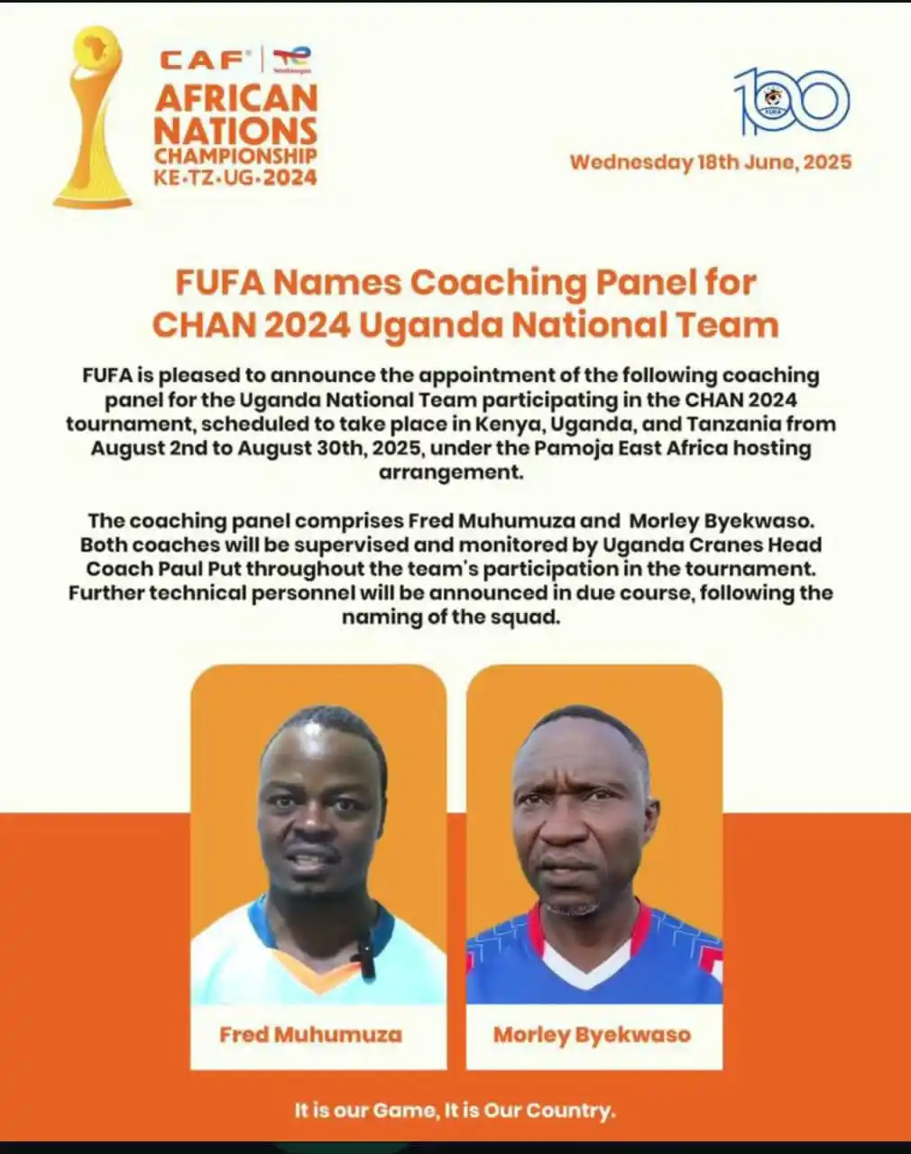 Image from Sports News: StarTimesUPL Coaches, Fred Muhumuza (Vipers SC) and Morley Byekwaso (S...