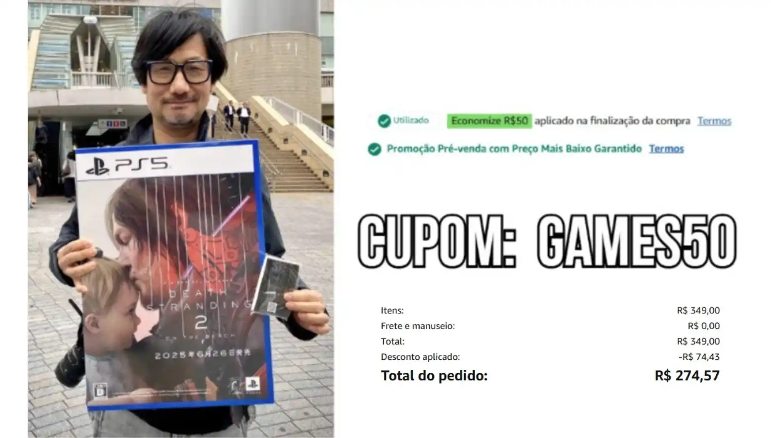 Image from Promoções e Descontos 💰: 🚨TA CHEGANDO O GOTY 2025 E COM CUPOM🚨 📢Death Stranding 2: On the be...