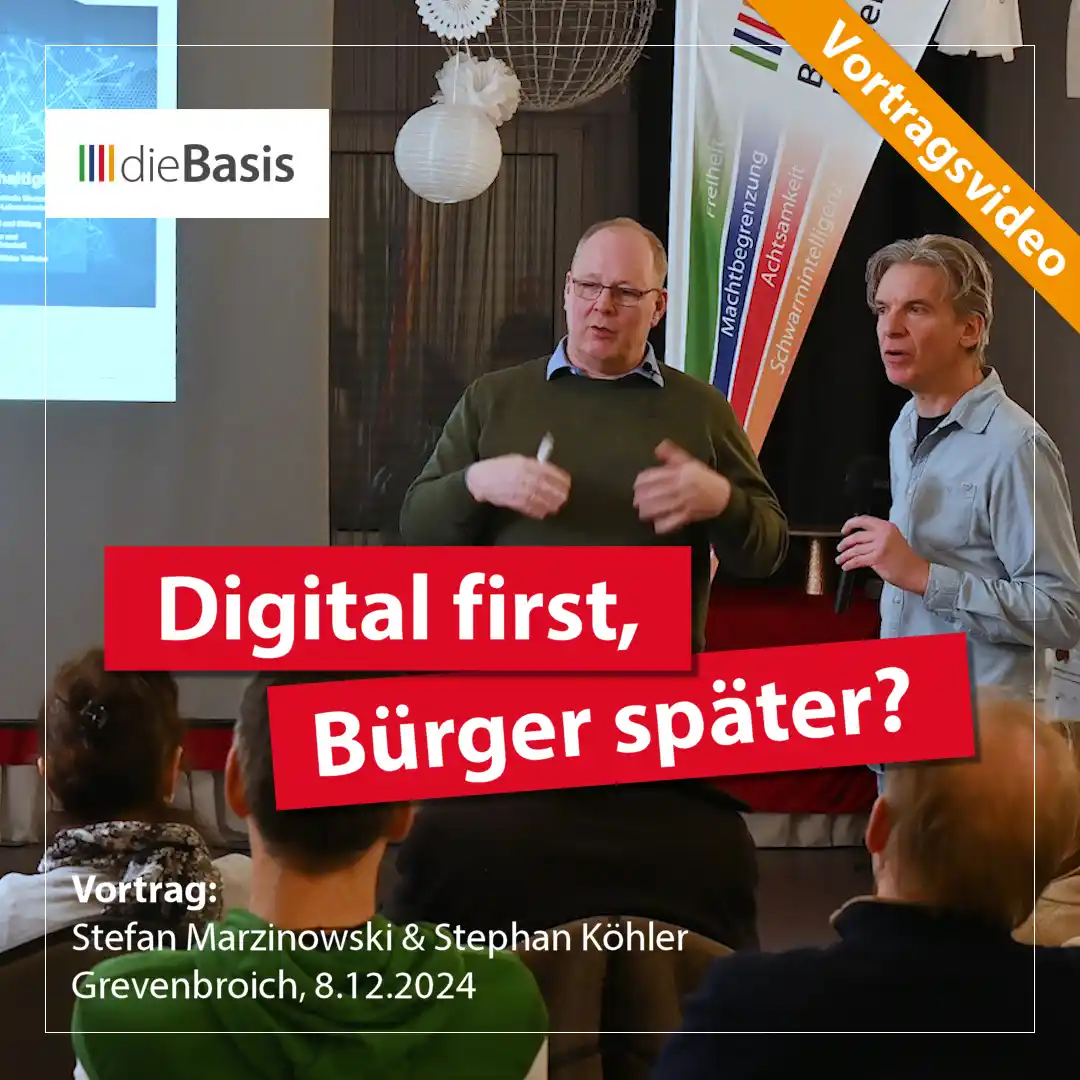Image from dieBasis NRW: 🤖⚠️ *Video: Digital first, Bürger später?* 👉 *Zum Vortrag bei YouT...