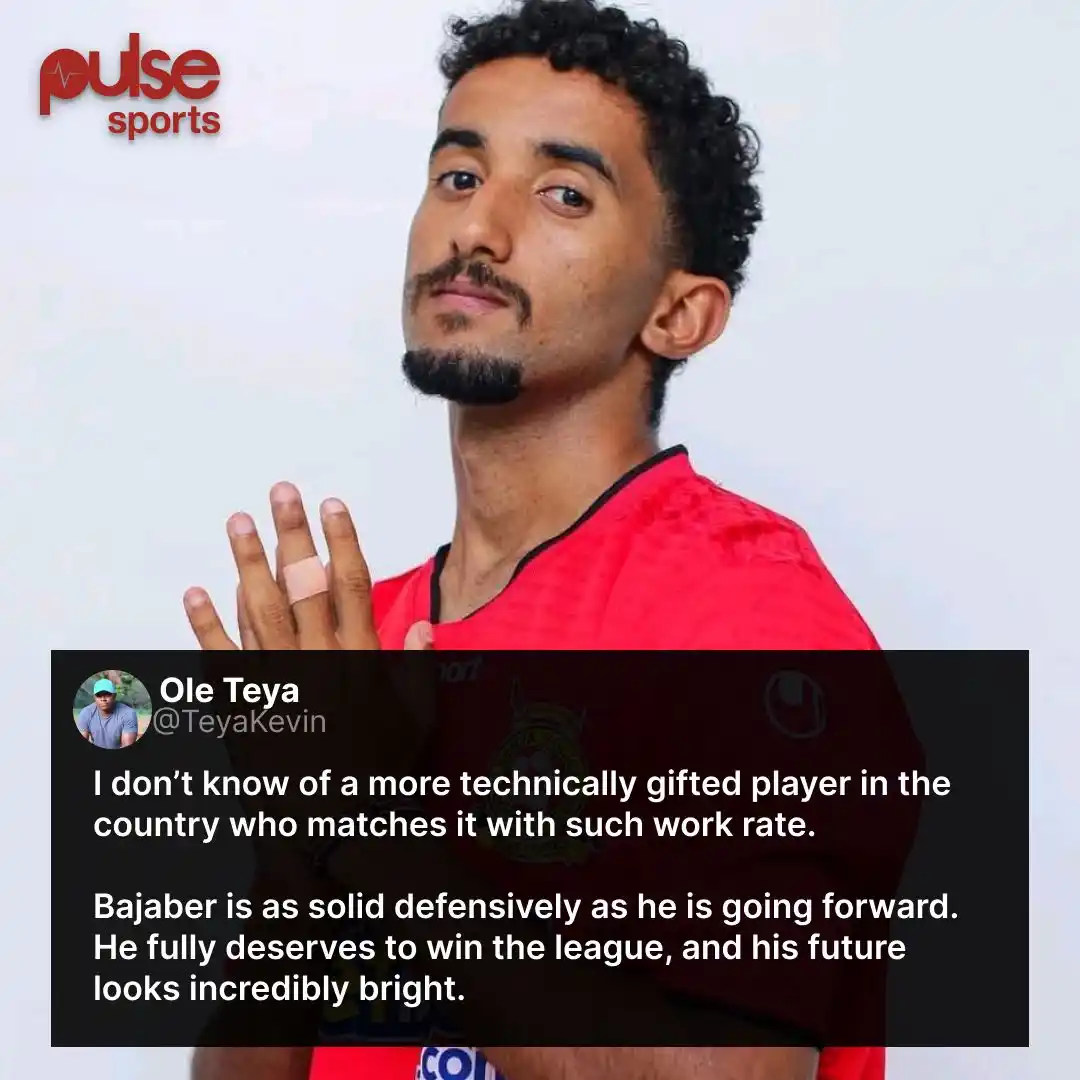 Image from Pulse Sports Kenya : Bajaber’s form this season has been unreal! 👏 Would you say he is th...
