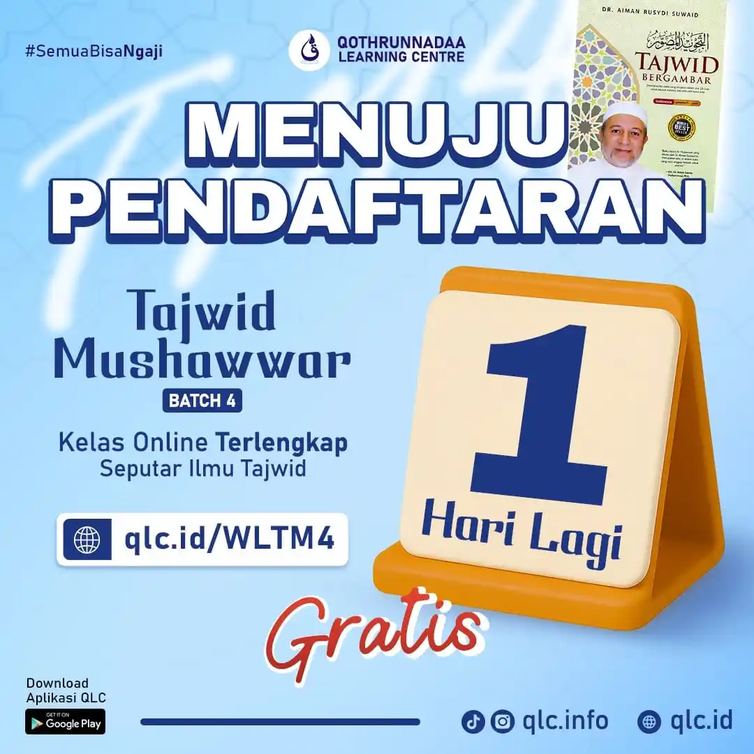 Image from Qothrunnadaa Learning Centre: *Besok Dibuka! Kelas Tajwid Online Gratis*  _Bismillah..._  Kalau kamu...