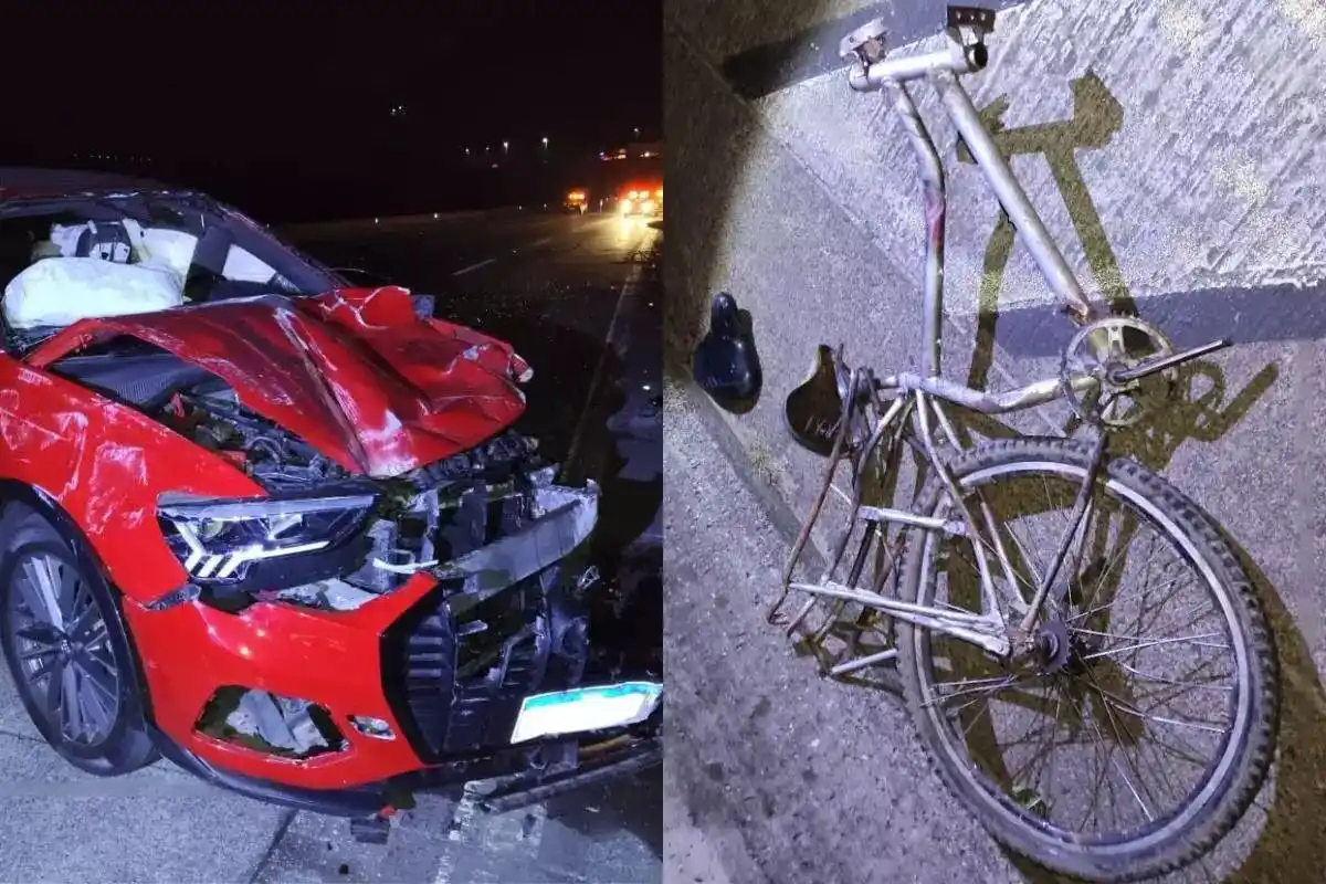 Image from A Tribuna: 🚨 *Carro atropela e mata ciclista e capota na sequência na Rodovia do...