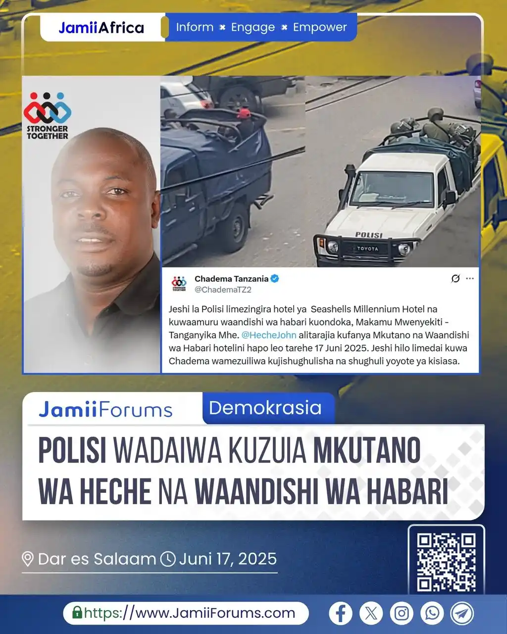 Image from JamiiForums: DAR: Jeshi la Polisi linadaiwa kuzuia kufanyika kwa Mkutano wa CHADEMA...