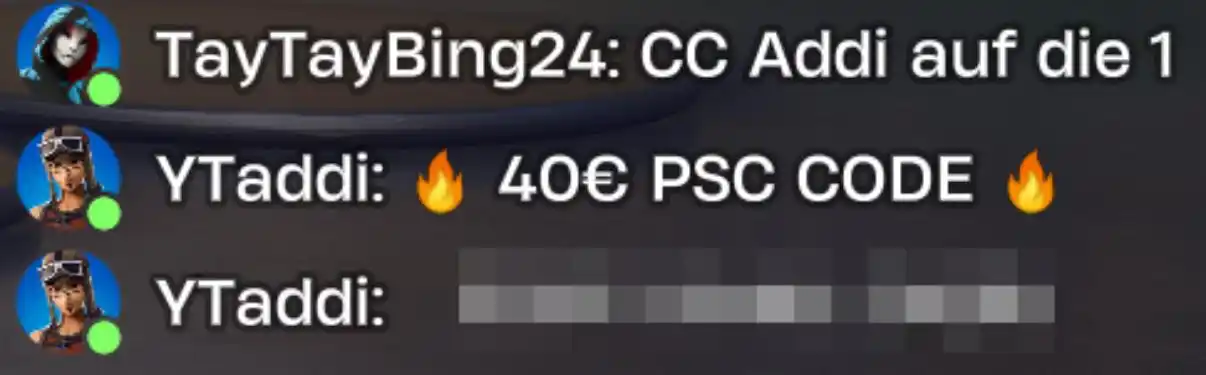 Image from Addi: *Er hat mir ein Bild geschickt wie er Creator Code: Addi eingetragen h...