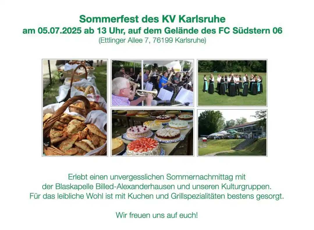 Image from Banater Schwaben aus dem Kreisverband Heilbronn : Herzliche Einladung zum Sommerfest des Kreisverbandes Karlsruhe...