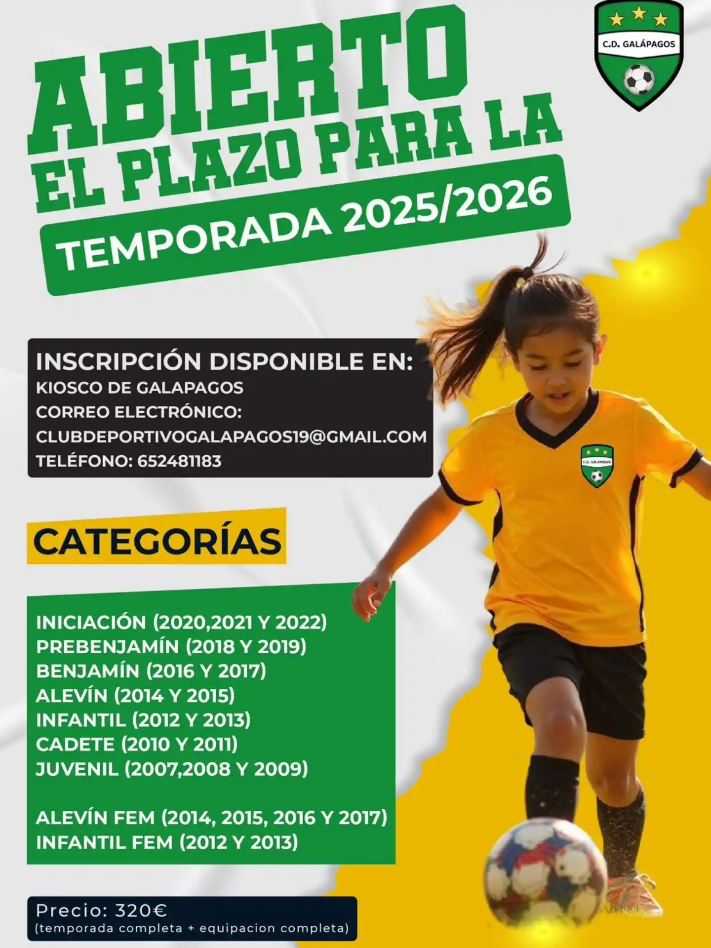 Image from Ayuntamiento De Galápagos: 📝INSCRIPCIONES 25/26📝  Ya está abierto el plazo para inscribirte o i...