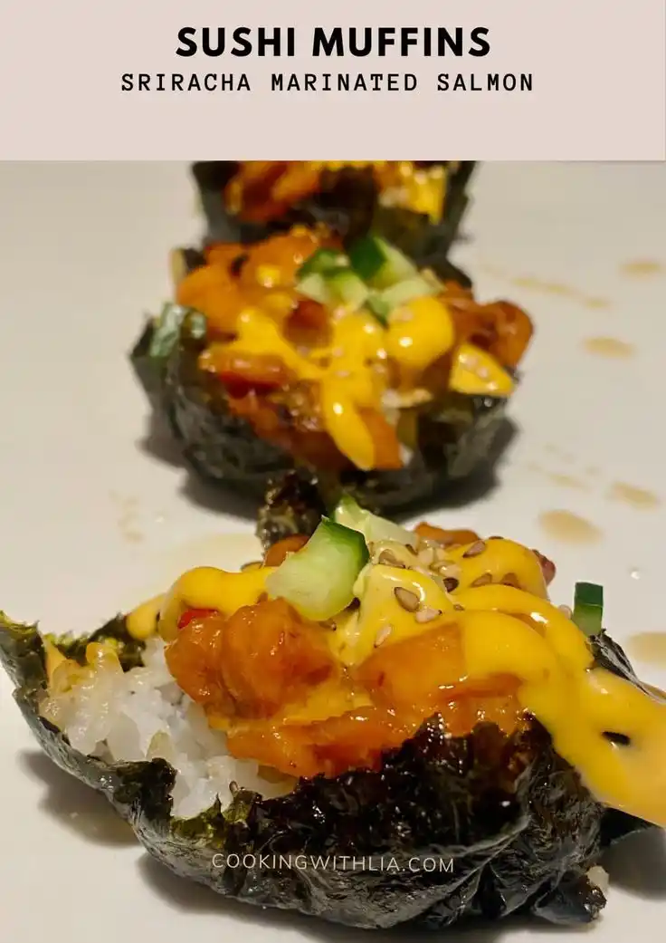 Image from COOKING WITH LIA OFFICIAL : *Lia's recipe for sushi muffins:*  *Ingredients:* - 1 cup Japanese sho...