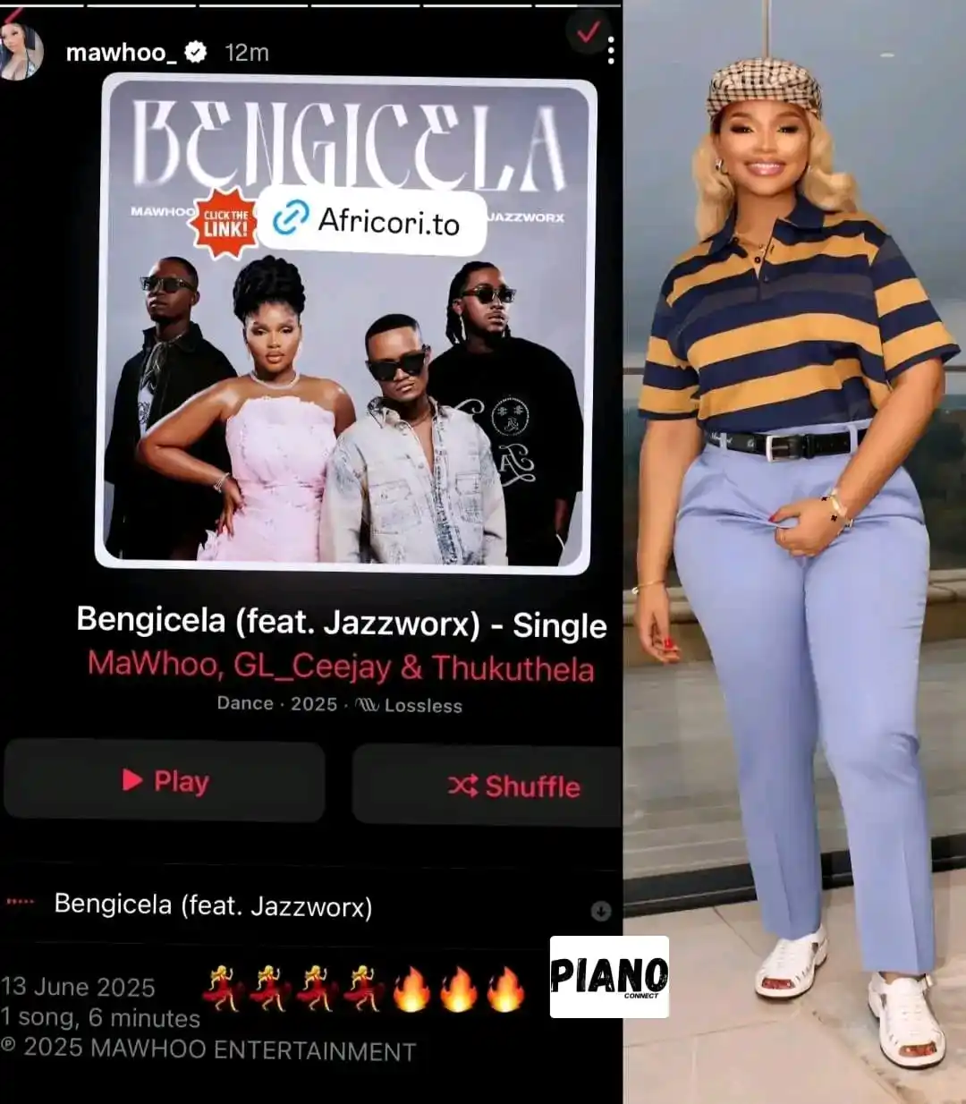 Image from Amapiano Nation🎤🎧🎹🎼: MaWhoo "Bengicela" is currently sitting at No.6 on Apple song chart 📈...