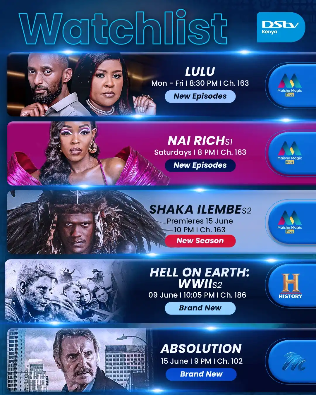 Image from DStv Kenya: *🚨Nonstop entertainment Lined Up for you this Week🚀📺* To Stream...
