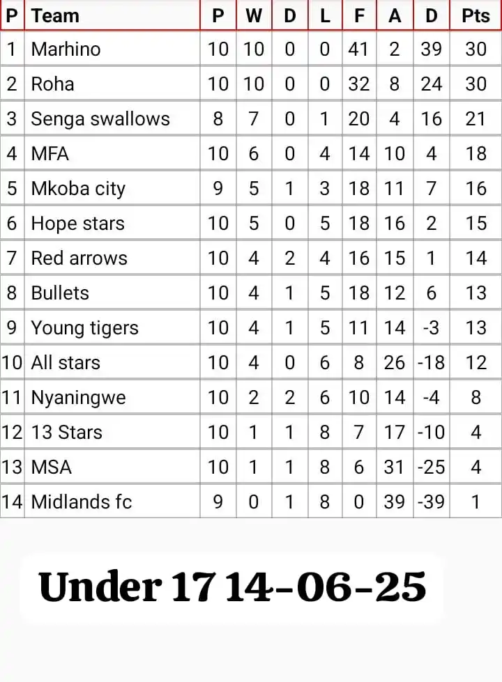 Image from Rise Of Hope Academy ZIM (The ROYALS): *OUR TSIKIDZI ROHA Under 17 – 2nd Position, But Equal on Points*  🏆 *...