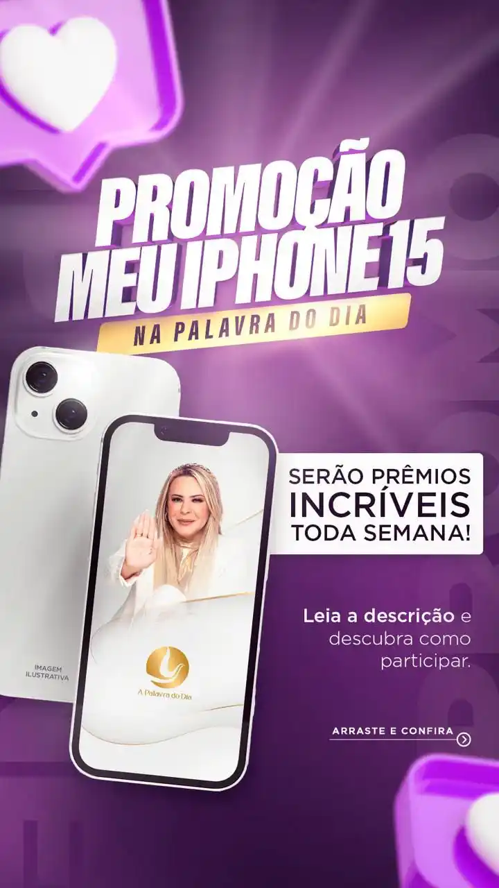 Image from Bispa Virgínia Arruda: 📢 **PROMOÇÃO MEU IPHONE NA PALAVRA DO DIA!** 📱✨ 🎁 Prêmios incrívei...