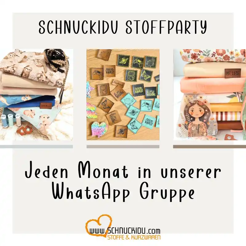 Image from Schnuckidu - Stoffe & Kurzwaren: 🎉🧵 *Schnuckidu Stoffparty – Sei dabei!* 🧵🎉 📅 21.06. um 20 Uhr – d...