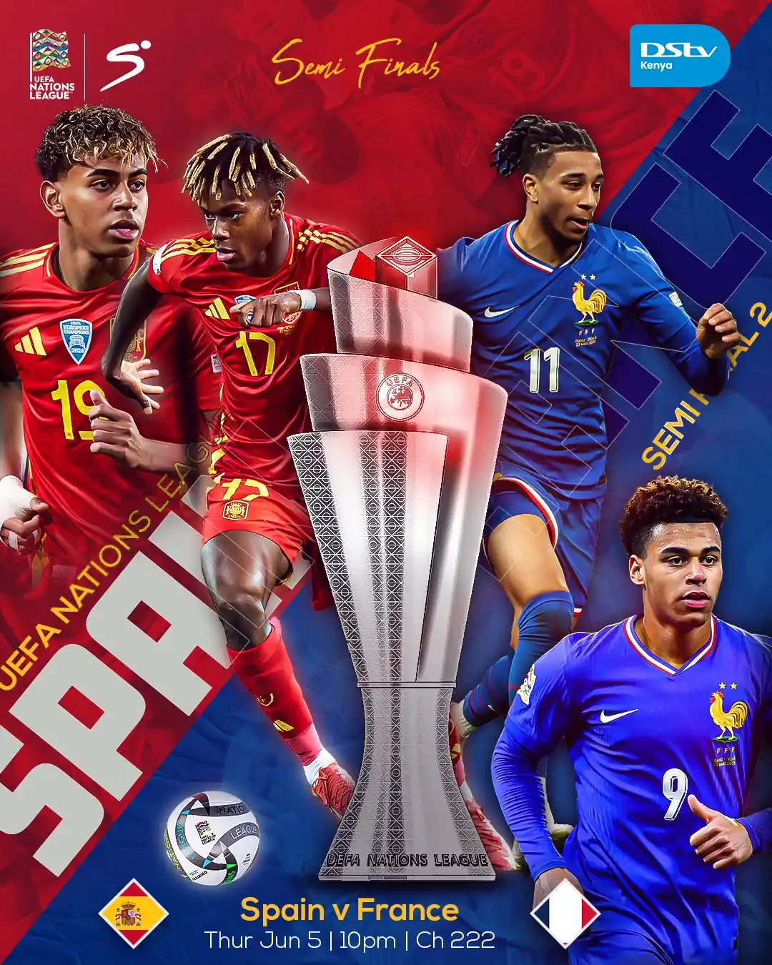 Image from DStv Kenya: *🚨Tonight, it's do or die as Spain 🇪🇸 and France 🇫🇷 collide in a ...