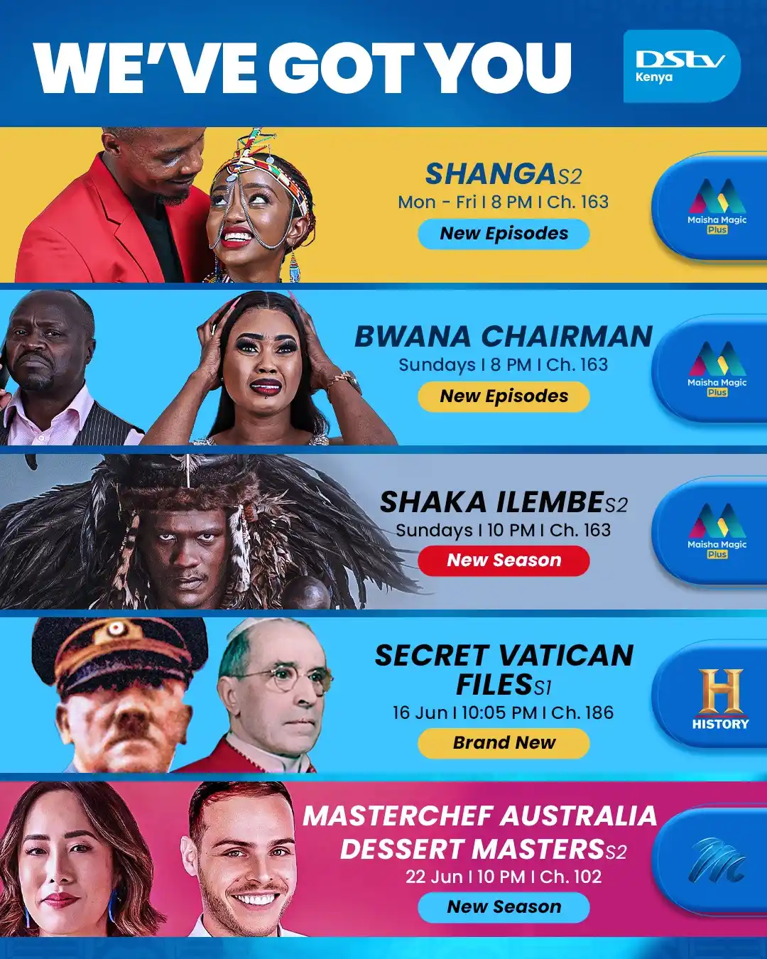 Image from DStv Kenya: *We’ve got you every day with Nonstop entertainment Lined Up for you ...