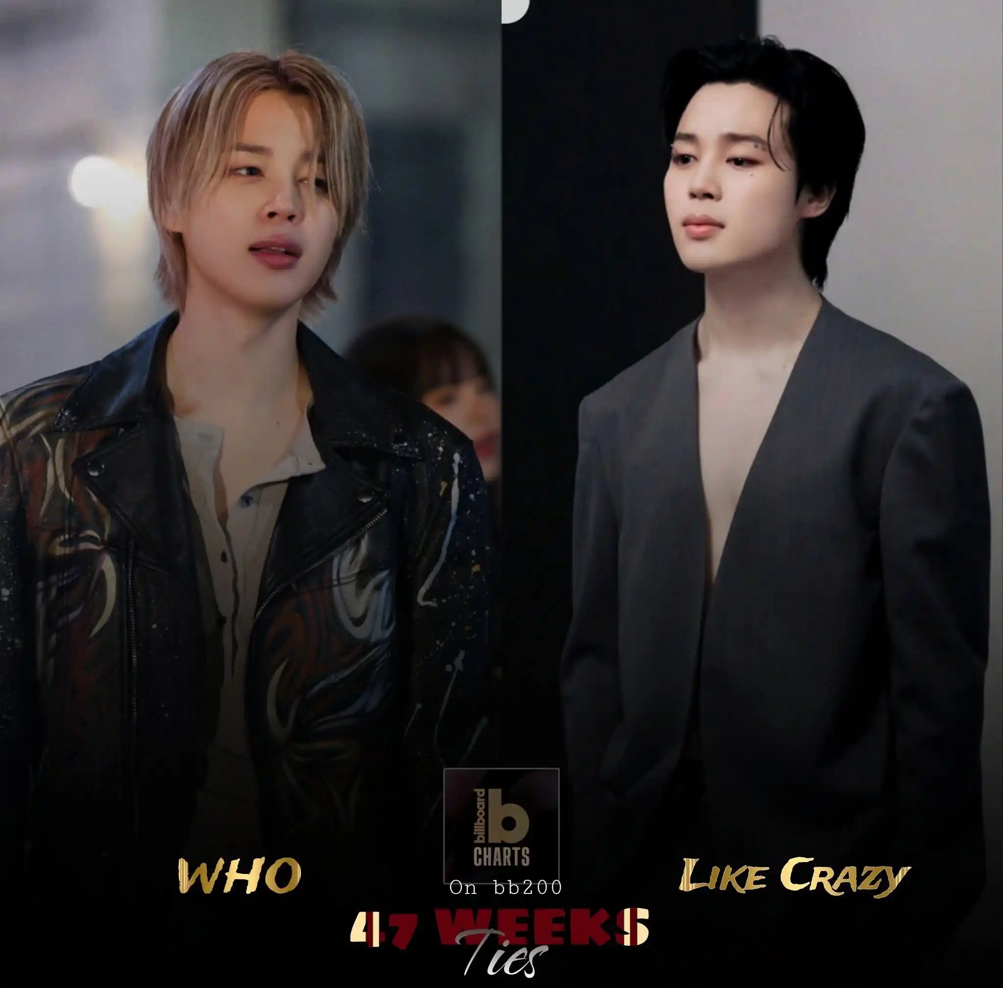 Image from JIKOOKS FAMILIA REAL🐥🐰🐶: "Who", de Jimin, empatou oficialmente como a segunda música solo corea...