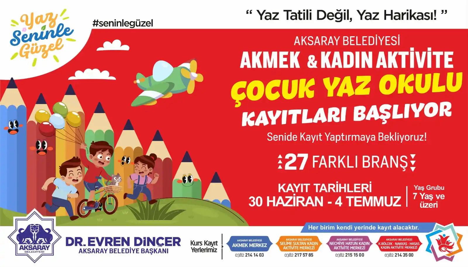 Image from Aksaray Belediyesi: Yaz mevsimini çocuklarımız için dopdolu ve faydalı geçirecekleri bir d...