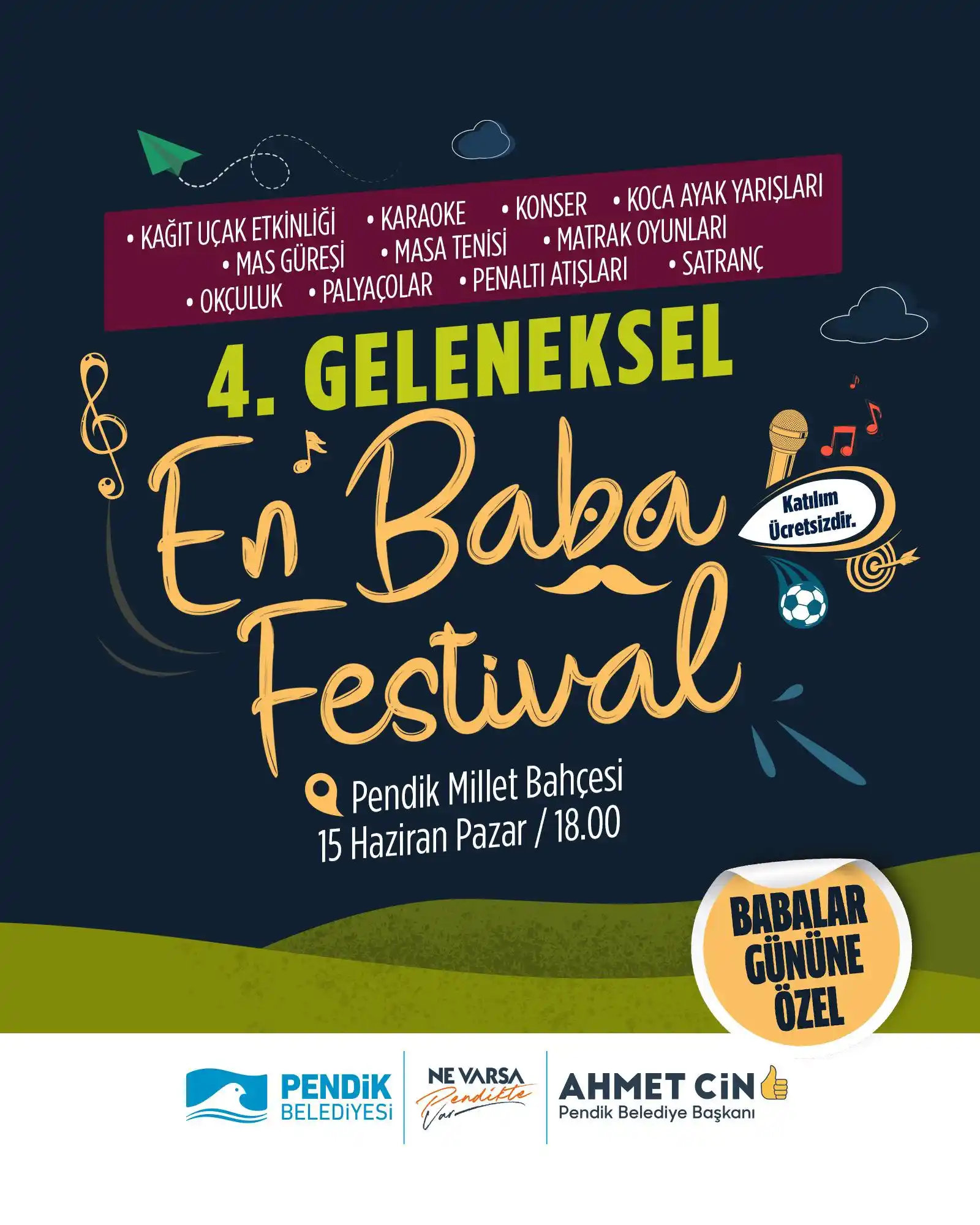 Image from Pendik Belediyesi: 📣 4. Geleneksel En Baba Festival 👨🦰"Babalar Gününe Özel" ✅ Kağıt...