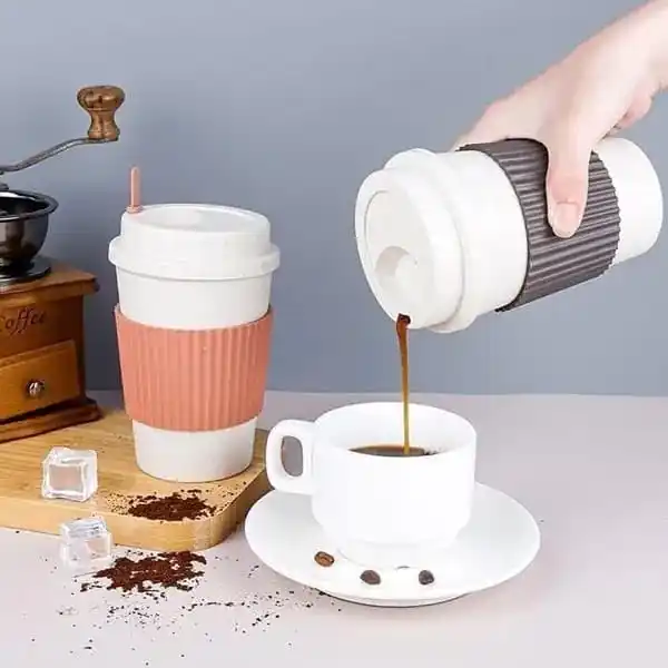 Image from 99Wholesale: 500ml Reusable Travel Coffee Cup with Leakproof Lid *AT JUST RS.129/-*...