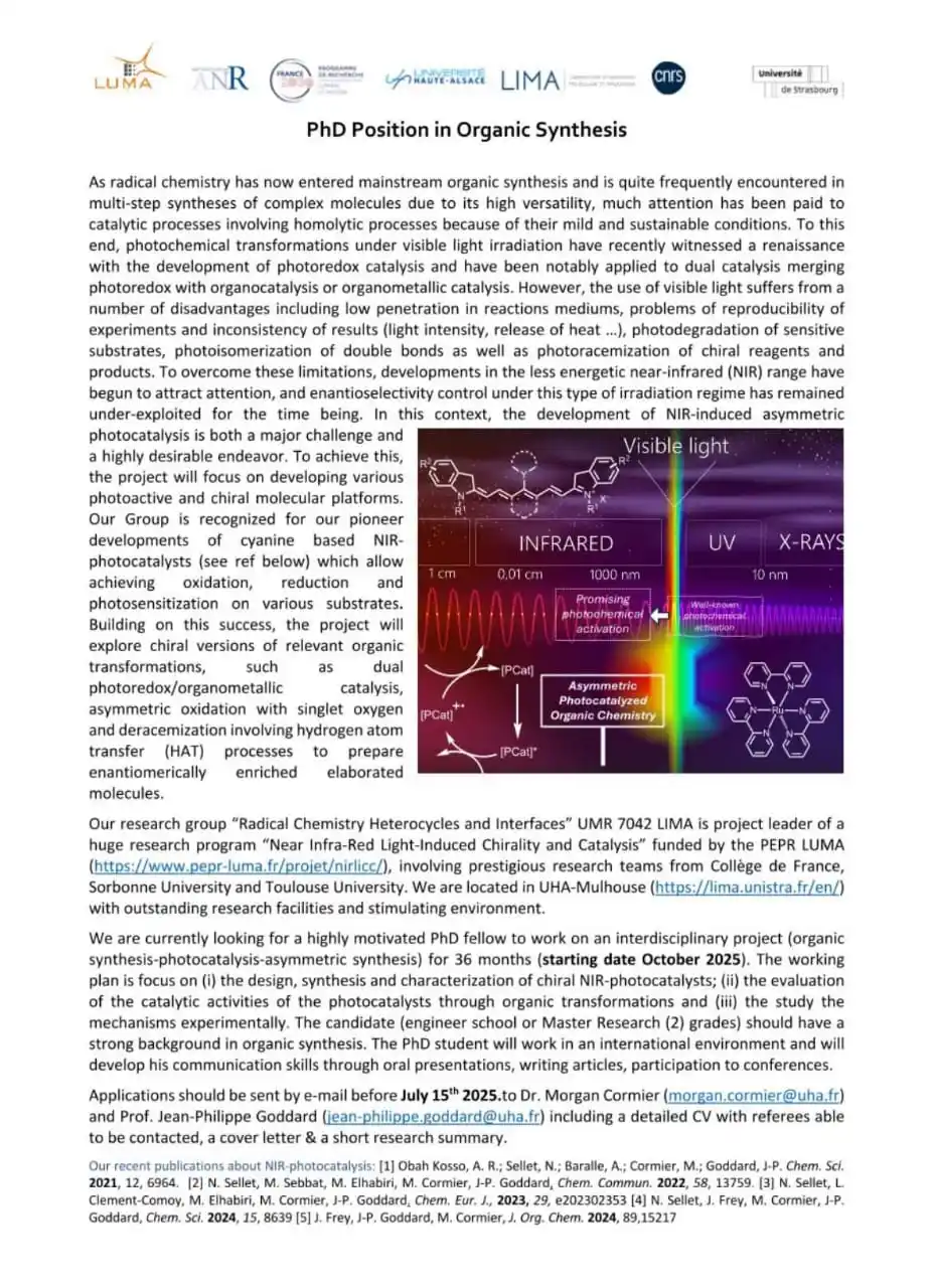 Image from World Scholarship Opportunities: *A fully funded PhD position is available in the group (LIMA-Mulhouse)...