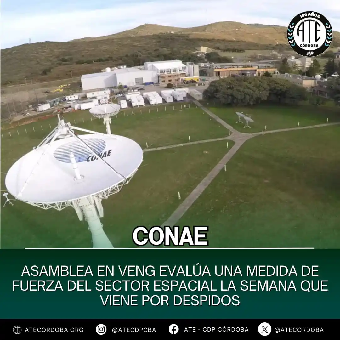 Image from ATE CÓRDOBA OFICIAL: 🚨 ALERTA EN EL SECTOR ESPACIAL | Despidos en VENG 🚨  ATE realizó una...