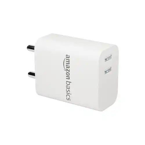 Image from CouponClip {Deals & Offers}: Amazon Basics 12W Dual Port Fast Charger | 12W Max Output | Includes 1...