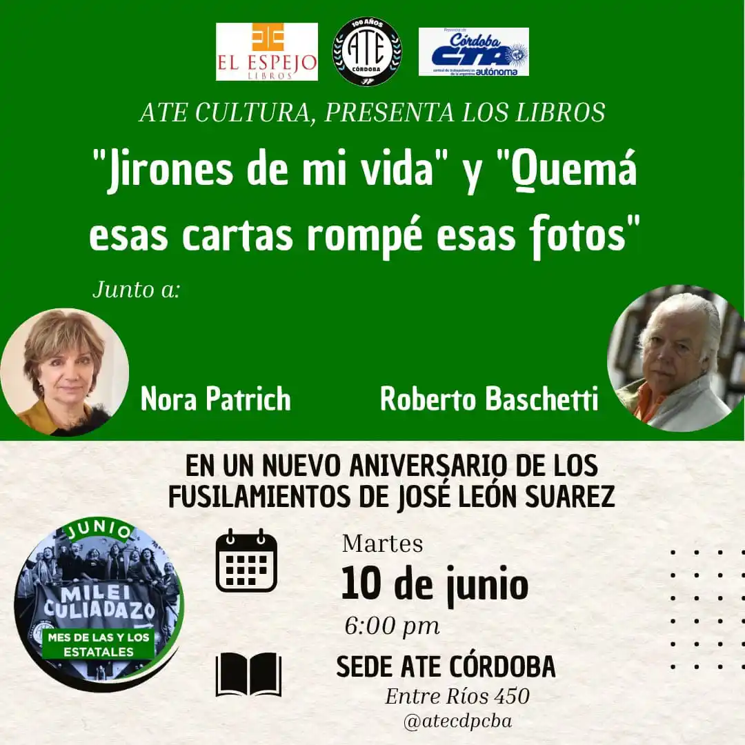 Image from ATE CÓRDOBA OFICIAL: 📚✨ **ATE Cultura presenta: Literatura, Memoria y Lucha** En el marco...