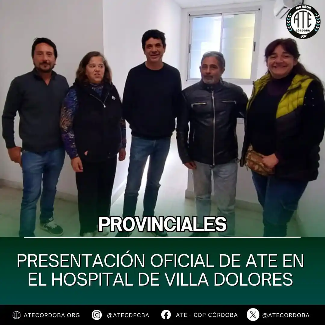 Image from ATE CÓRDOBA OFICIAL: ATE mantuvo una reunión con la dirección del hospital Villa Dolores y ...
