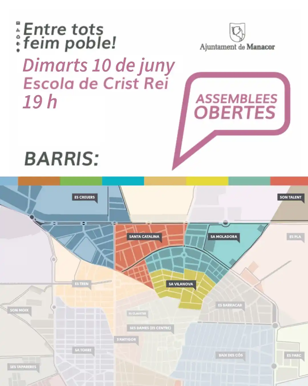 Image from Ajuntament de Manacor : 📢 *Atenció: canvi de data!*  Per respecte i per no coincidir amb el f...