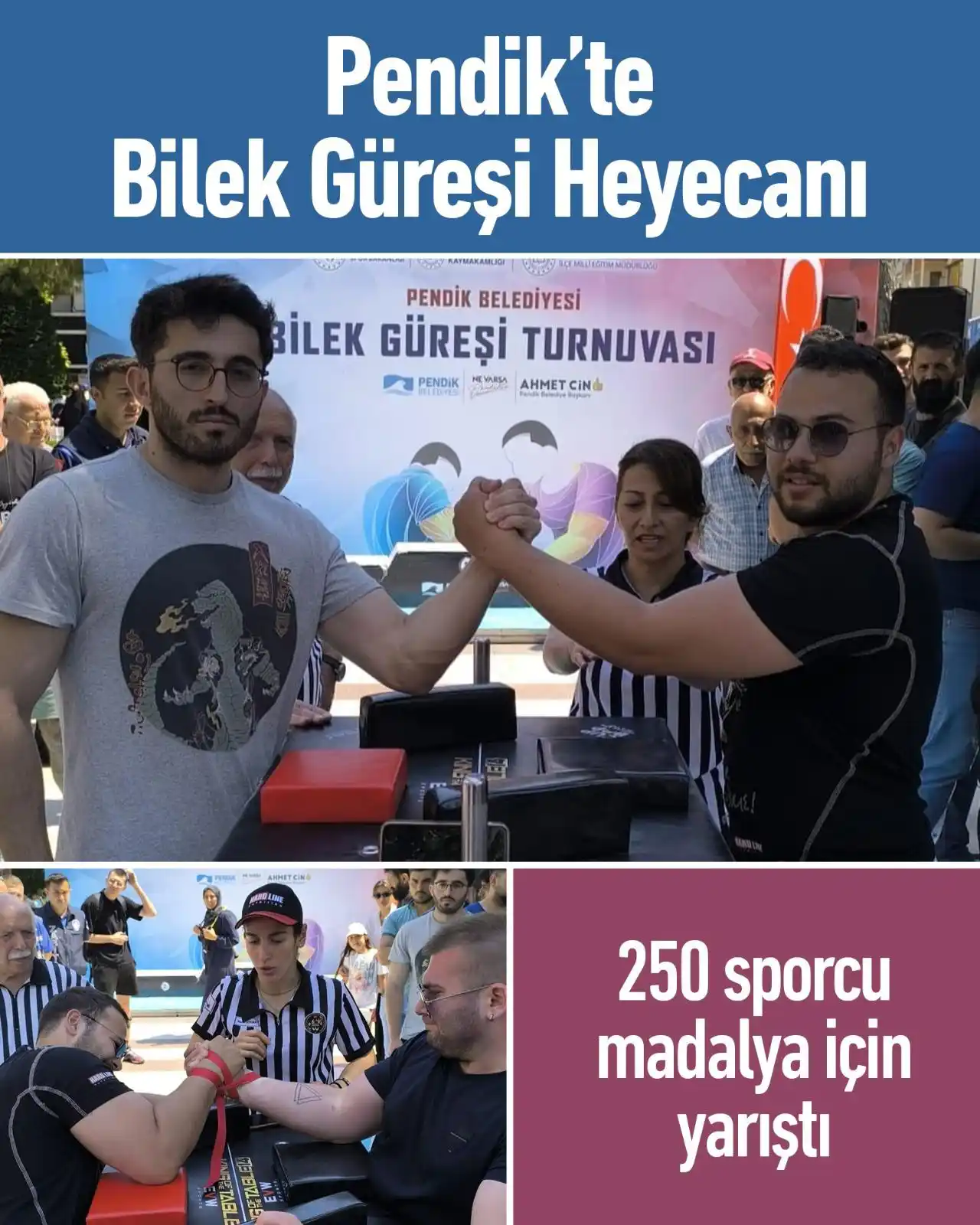 Image from Pendik Belediyesi: Belediyemiz ev sahipliğinde düzenlenen Bilek Güreşi Turnuvası, büyük b...